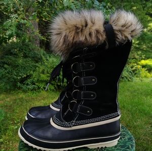 Sorel Joan of Arctic Winter Boots, Size 10, Black/ Ivory, GUC